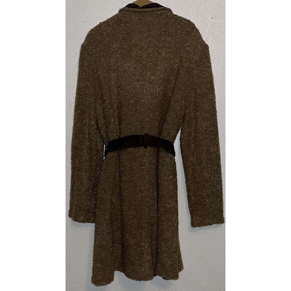 Fleur David Rodriguez Fuzzy Knitted Long Jacket Women Plus Sz 2X Brown - Picture 2 of 11